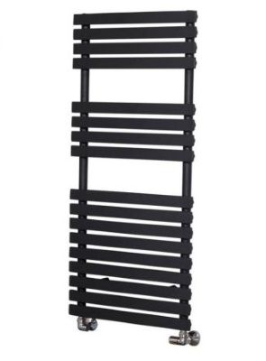 ULTRAHEAT POPLAR METALLIC BLACK BATHROOM H788mm x W500mm CONTEMPORARY FLAT PANELED TOWEL WARMER, 5PO7B